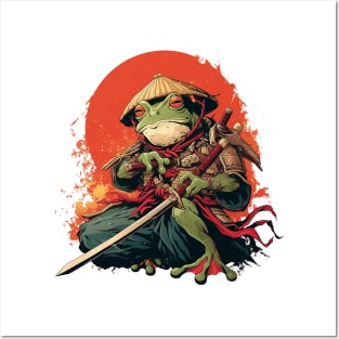 samurai frog Posters and Art